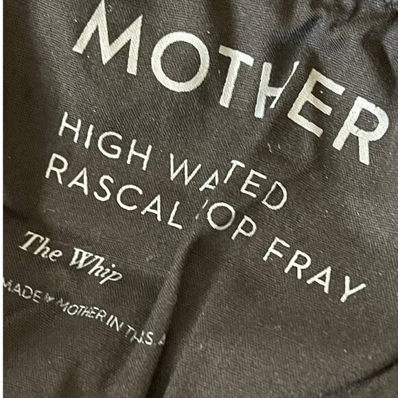 Mother High Waist Rascal Top Fray Whip Fringe Skinny Black Jeans Size 24 - Picture 14 of 14